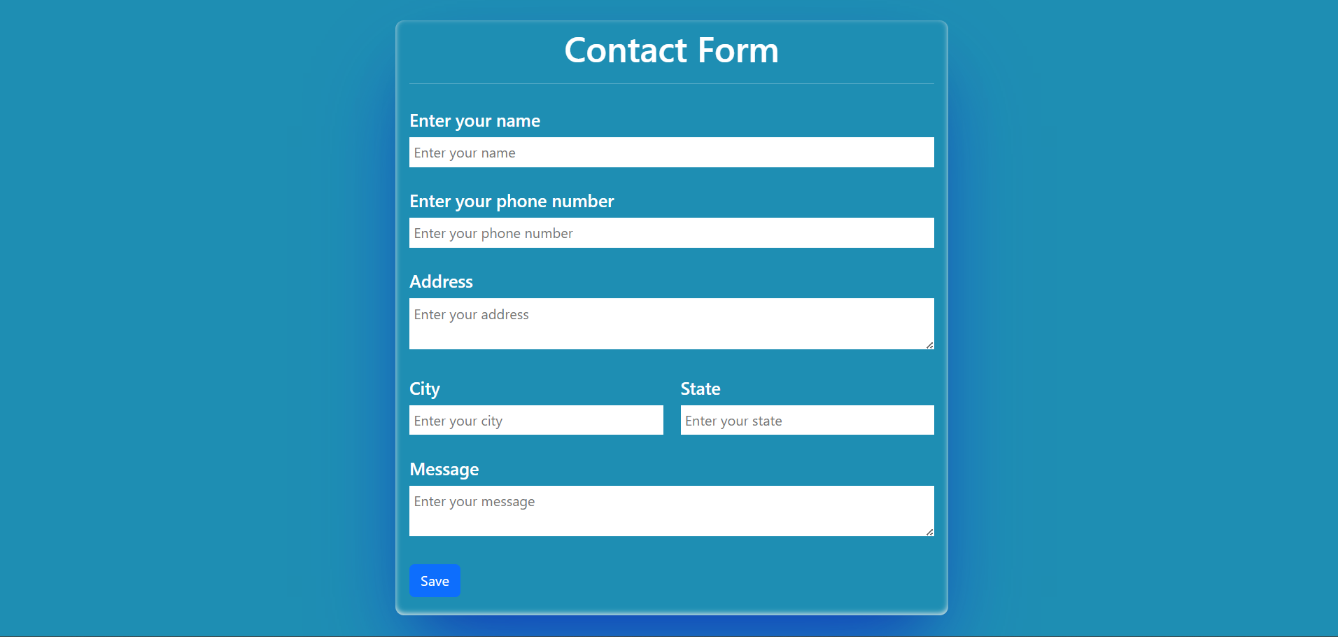 Contact Form Web App